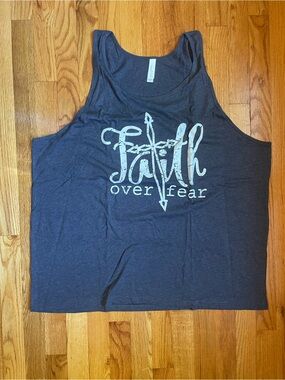 Bella Canvas Navy Blue Faith Over Fear Graphic Tank